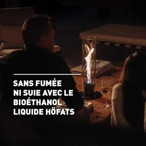 HOFATS SPIN 1200 stalo židinys su bio-degikliu, juoda