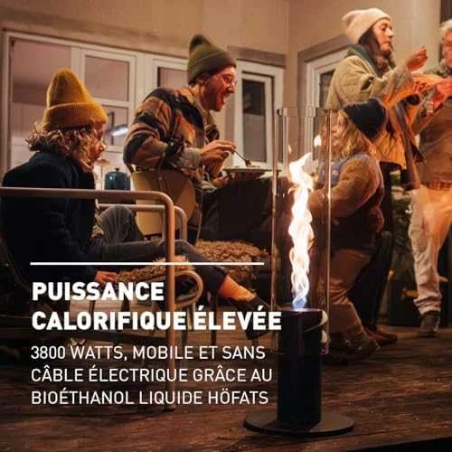 HOFATS SPIN 1500 stalo židinys su bio-degikliu, juoda