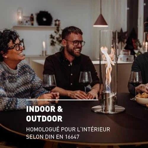 HOFATS SPIN 900 stalo židinys su bio-degikliu, sidabrinė