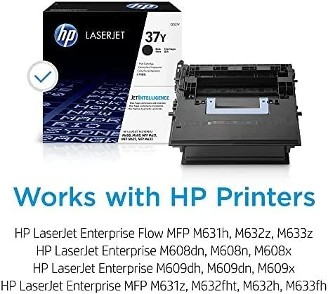 „Hewlett Packard“ (HP) „HP 37Y Extra High Yield Juodas lazerinis Toneris“ kasetė, 41000 puslapių, skirta HP Laserjet Enterprise Flow M631, 632, M608, M609,631