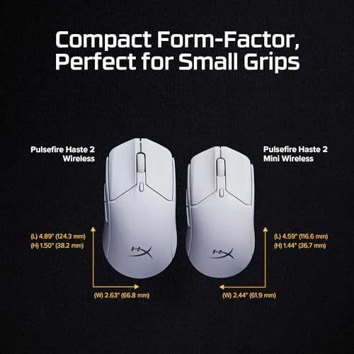 Hewlett Packard (HP) HP HyperX Pulsefire Haste 2 Mini Wireless Juodas Pelė žaidimams