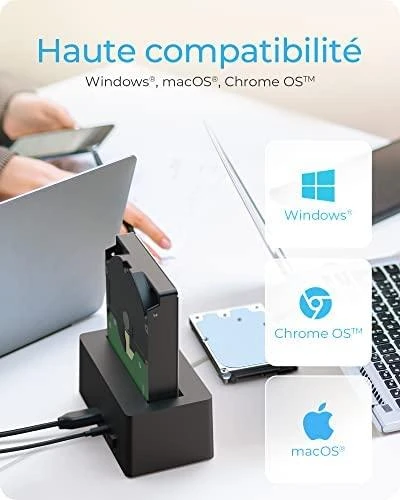Icy Box Raidsonic | Ledinė dėžė | IB-1121-U3 prijungimo stotis, skirta 1x 2,5"/3,5" SATA I/II/III, USB 3.2 Gen 1, maitinimo šaltinis