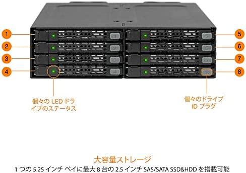„Icy Dock“ 8 x 2,5 colio SATA / SAS – „Mini-SAS ToughArmor“ (MB998IP-B)