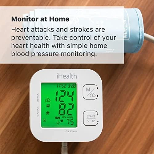 Kraujospūdžio matuoklis iHealth | Trasa | KN-550BT | Baltas/Mėlyna | Kraujospūdžio (sistolinio ir diastolinio) apskaičiavimas, Širdies susitraukimų dažnio skaičiavimas | 4 | Belaidis Bluetooth ryšys | Automatinis | Svoris 438 g