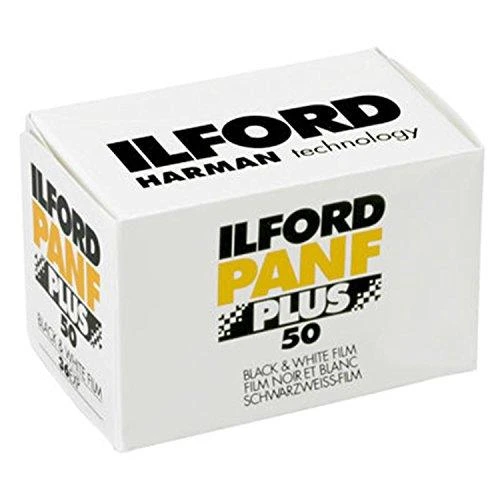Fotojuosta Ilford Pan F+ 35mm, juoda/balta