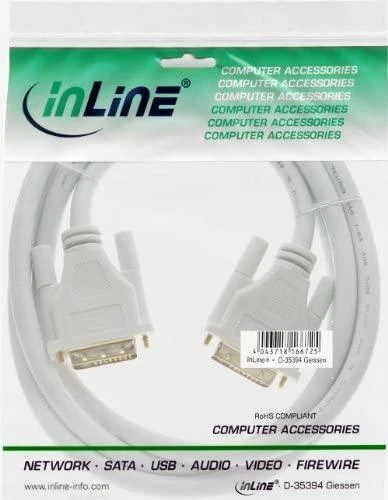 Kabelis InLine DVI-D - DVI-D 2m balta (17772W)