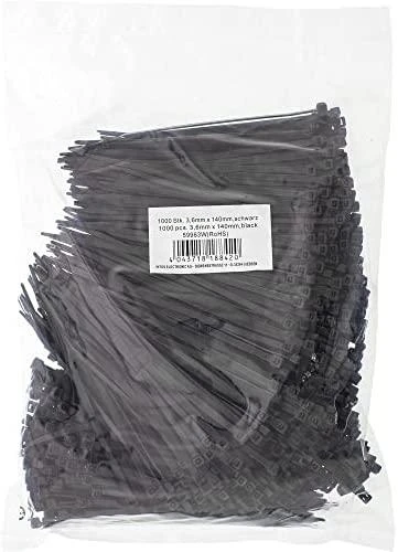 Organizatorius InLine Kabelio raištis Juodas 1000 vnt (59963W)