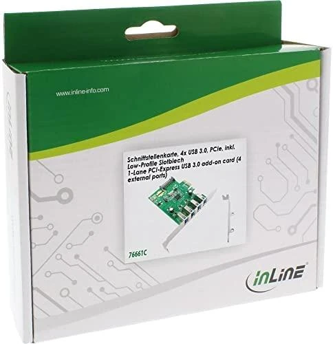 Kontroler InLine PCIe 2.0 x1 - 4x USB 3.0 (76661C)