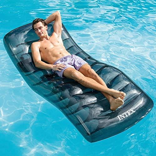 Pripučiamas juodas plaukimo čiužinys 191x99cm INTEX
