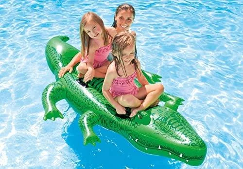 Intex Giant Gator Ride-On pripučiamas vežimėlis, 203x114 cm