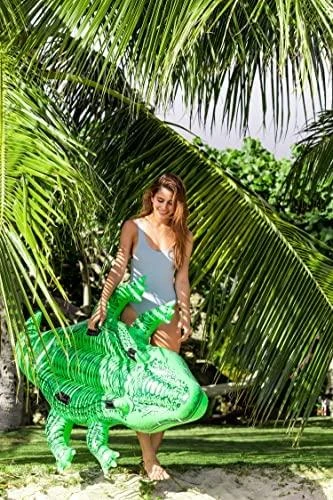 Intex Giant Gator Ride-On pripučiamas vežimėlis, 203x114 cm