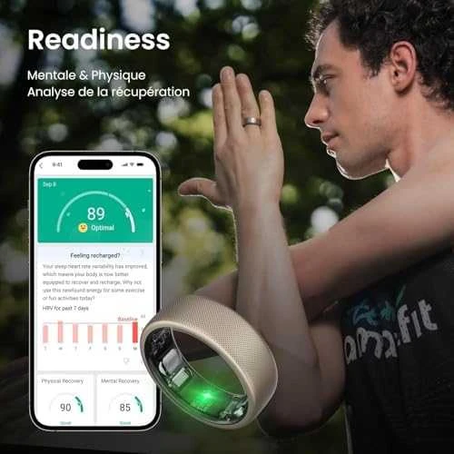 Išmanusis žiedas Amazfit Helio, Titano spalvos, 8 dydis