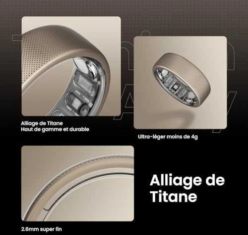 Išmanusis žiedas Amazfit Helio, Titano spalvos, 8 dydis