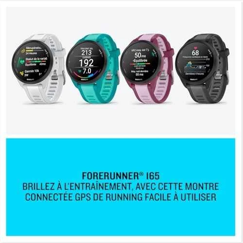 Išmanusis laikrodis Garmin Forerunner® 165 Music, Pilkšvos / baltojo akmens spalvos
