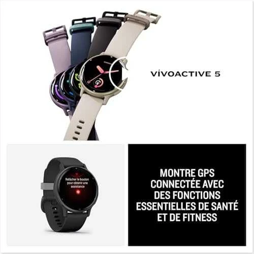 Išmanusis laikrodis Garmin vívoactive® 5 Mėlynos metalo spalvos aliuminio apvadas su mėlynu korpusu ir silikoniniu dirželiu