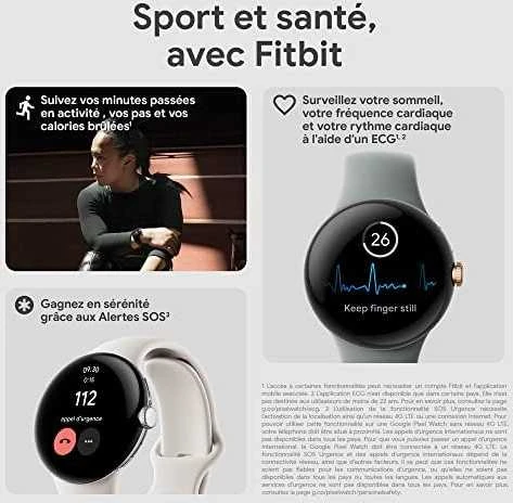 Išmanusis laikrodis Google Pixel Watch LTE 32GB, Sidabrinės spalvos