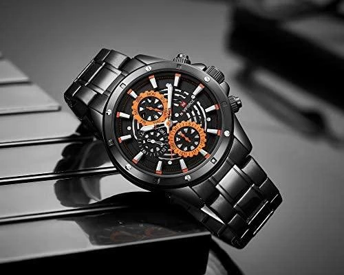 VYRIŠKAS LAIKRODIS NAVIFORCE - NF9149 (zn090a) juodas / oranžinis + dėžutė