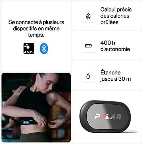 Širdies ritmo matavimo diržas Polar H9, Juodos spalvos, XS-S