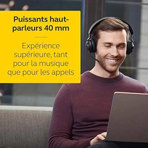 Belaidės Ausinės Jabra EVOLVE2 65 USB-A UC Stereo, Juodos