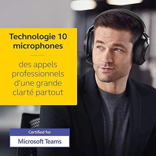Ausinės Jabra Evolve2 85 MS + Įkrovimo stotelė + Link 380c Juodas