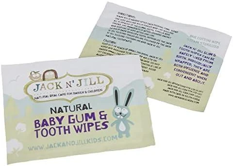 JACK N' JILL natūralios dantukų ir dantenų servetėlės su ksilitoliu, 25 vnt.