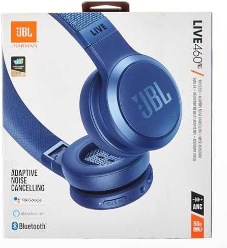Belaidės Ausinės su aktyviu triukšmo slopinimu JBL Live 460NC, Mėlynos