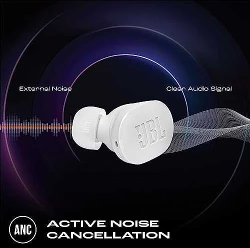 JBL Tune Buds TWS belaidės ausinės, Baltos