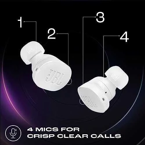JBL Tune Buds TWS belaidės ausinės, Baltos