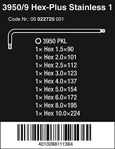 Šešiakampių raktų rinkinys WERA 3950 PKL/9 INOX