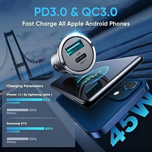 JOYROOM automobilinis įkroviklis PD 45W - Juodas