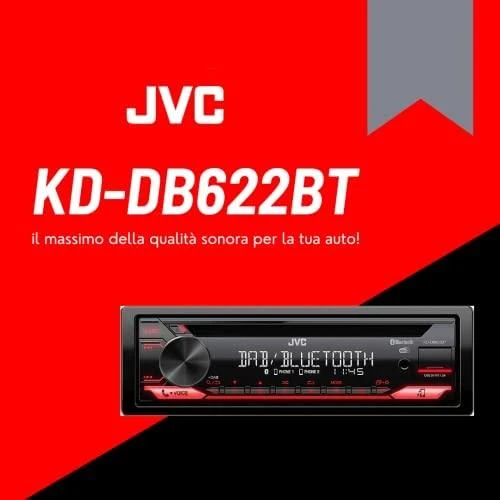 JVC, KD-DB622BT CD/USB MP3/WMA automagnetola su AUX įėjimu