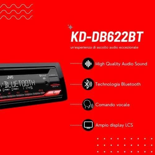 JVC, KD-DB622BT CD/USB MP3/WMA automagnetola su AUX įėjimu