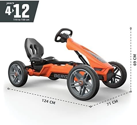 BERG Rally NRG oranžinis mašinėlė-kartingas
