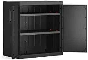 Keter Žema spintelė daiktams Garage, juoda ir sidabrinė, 99cm, XL