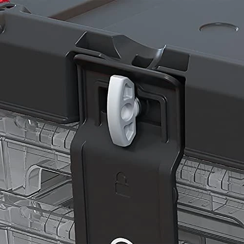 Įrankių dėžė - KETER Stack'N'Roll su 3 organizatoriais Juoda