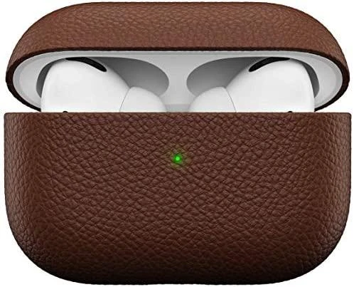 KeyBudz Artisan serijos odinis „AirPods Pro“ dėklas, natūralus rudas