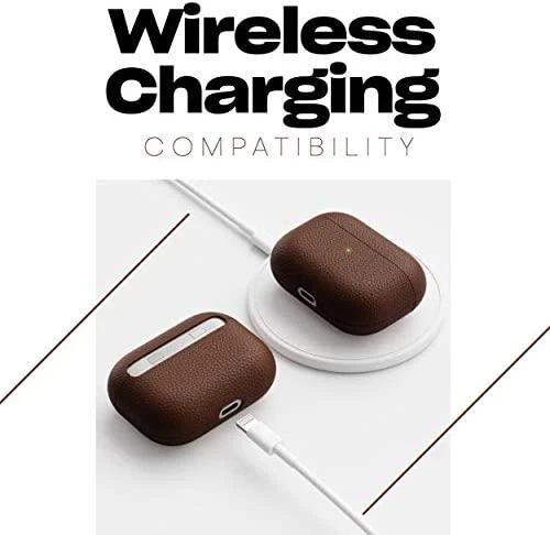 KeyBudz Artisan serijos odinis „AirPods Pro“ dėklas, natūralus rudas