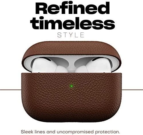 KeyBudz Artisan serijos odinis „AirPods Pro“ dėklas, natūralus rudas