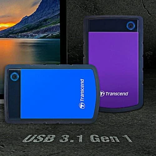 Išorinis kietasis diskas Transcend 25H3B 2.5'' 1TB USB3, Triguba smūgių slopinimo sistema