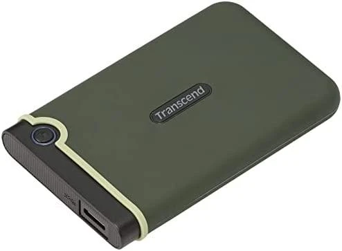 Kietasis diskas TRANSCEND 2TB StoreJet 25M3G USB 3.1 2.5 guminis dėklas su apsauga nuo smūgių, Military Žalias Slim