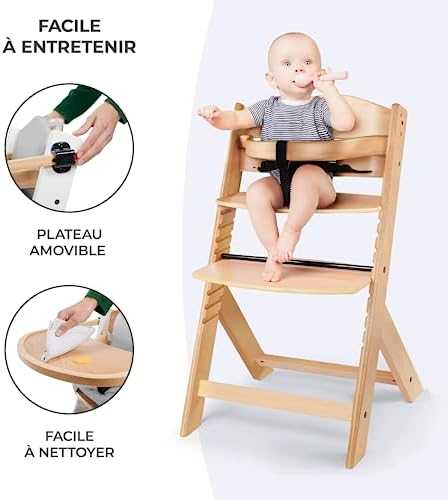 KinderKraft maitinimo kėdutė Enock, medinė