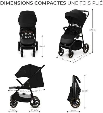 KINDERKRAFT vežimėlis TRIG 3 ONYX Juodas, KSTRIG03BLK0000