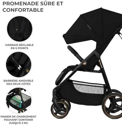 KINDERKRAFT vežimėlis TRIG 3 ONYX Juodas, KSTRIG03BLK0000