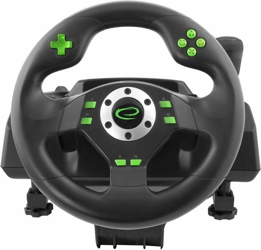 Žaidimų vairas su pedalais Esperanza Drift EGW101 PC/PS3 Juodas
