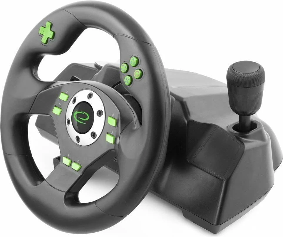 Žaidimų vairas su pedalais Esperanza Drift EGW101 PC/PS3 Juodas