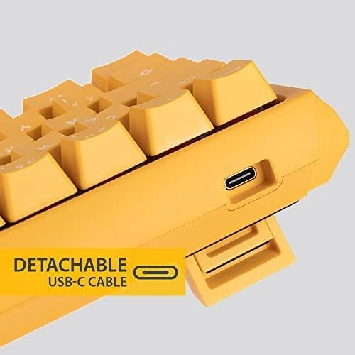 Ducky One 3 geltona mini žaidimų klaviatūra, RGB LED - MX Speed Sidabrinis