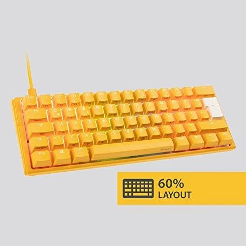 Ducky One 3 geltona mini žaidimų klaviatūra, RGB LED - MX Speed Sidabrinis