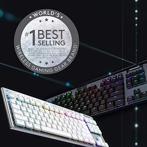 Belaidė Mechaninė žaidimų klaviatūra Logitech G915 TKL, RGB, Lightspeed, Stilius: Tactile, Išdėstymas: Šiaurės šalių