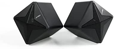 Kompiuterio kolonėlės Fenda F&D F550X 2.1 daugialypės terpės garsiakalbiai, 56 W RMS (14 Wx2 + 28 W), 2x3 colių palydovai + 6,5 colio žemųjų dažnių garsiakalbis, BT 5.0 / NFC / AUX / USB / FM / SD kortelių skaitytuvas / kelių spalvų LED / LED Ekranas / nuotolinio valdymo pultas /Medinis/Juodas