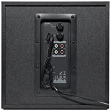 Kompiuterio kolonėlės Fenda F&D F550X 2.1 daugialypės terpės garsiakalbiai, 56 W RMS (14 Wx2 + 28 W), 2x3 colių palydovai + 6,5 colio žemųjų dažnių garsiakalbis, BT 5.0 / NFC / AUX / USB / FM / SD kortelių skaitytuvas / kelių spalvų LED / LED Ekranas / nuotolinio valdymo pultas /Medinis/Juodas